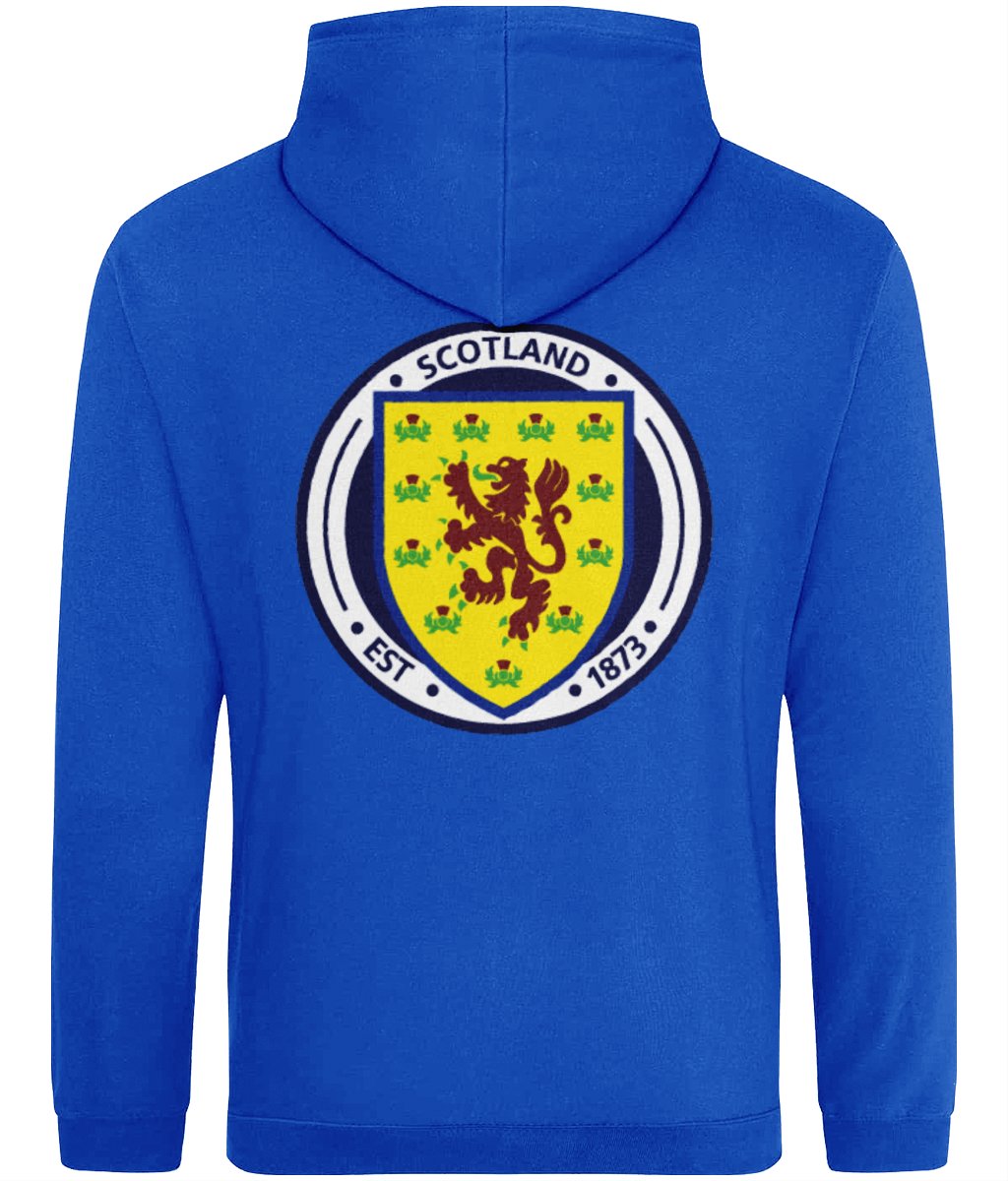 Rear Scotland Badge Design Hoodie Blue